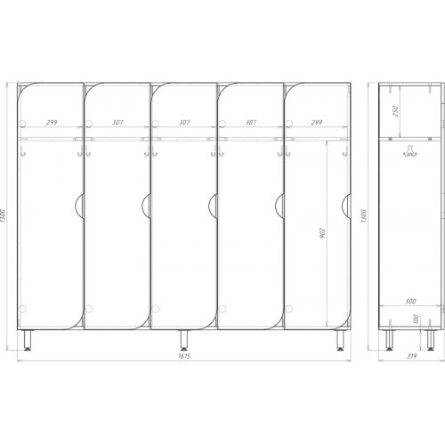 Шкаф детский секционный